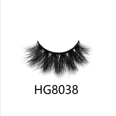 China Wear Comfortable 5d Mink Lashes Private Logo HG8038 20mm Mink Eyelash Fluffy Customized Logo Package for sale