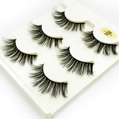 China Wear Comfortable Best Selling 3 Pairs Per Pack 3d Silk Lashes New Designs False Eyelash 25mm Tapered Eyelashes for sale