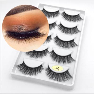 China Vegan Friendly Cheap Price Wholesale Mink Lashes 5 Pairs Custom Silk Eyelashes Packaging Box for sale