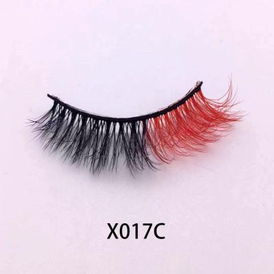 China Vegan Friendly Faux 3D Mink Lashes with Colored Lashes and RED Ends Colored Lashes for sale