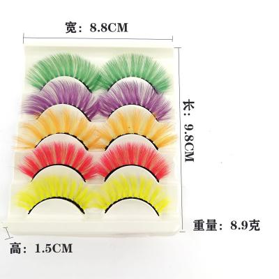 China Colored Lashes 17-20mm Color Shape Different Lashes Vendor Friendly Vegan 5 Pairs False Eyelashes for sale