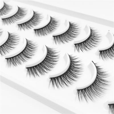 China Comfortable High Quality Eyelash Wear 10 Pairs From Producer 100% Silk Faux Hand Made Mink Lashes 3d Eyelashes for sale