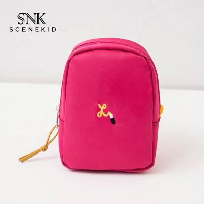 China Simple Custom Lipstick Make Up Bag Cute Mini Pouch Bag, Wholesale Different Colors Small Zipper Cosmetic Bag For Girls for sale