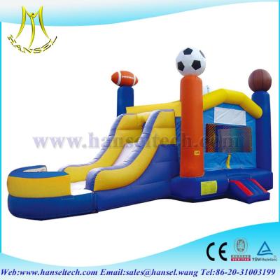 China Hansel best quality inflatable soccer combo slide for children playing for sale