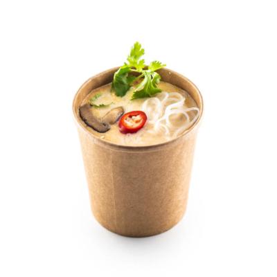 China ODM/OEM Eco-friendly Kemasan Makanan Round White Biodegradable Eco-friendly Salad Fraft Food Soup Cup Disposable Bowl for sale