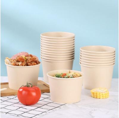 China Eco-Friendiy ODM/OEM Caja Para Comida Around Food Grade White Biodegradable Takeaway Salad Disposable Edible Paper Packaging Manufacturer for sale