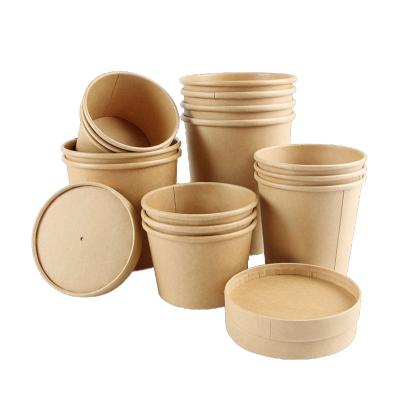 China ODM/OEM Eco-friendly Biodegradable Viable Contenedores De Comida Round Brown Take Out Salad Fraft Quick Edible Container for sale