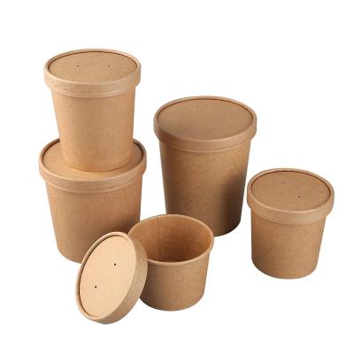 China ODM/OEM Eco-Friendly Food Wrappers Round Brown Food Grade Biodegradable Salad Disposable Edible Fraft Packaging Boxes for sale