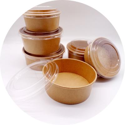 China ODM/OEM Eco-Friendly Kemasan Makanan Round White Biodegradable Eco-Friendly Take Out Quick Edible Salad Fraft Packaging Boxes for sale