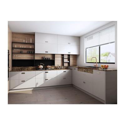 China Modern finish modern designs kitchen cabinet design solid wood kitchen cabinet with handles for sale