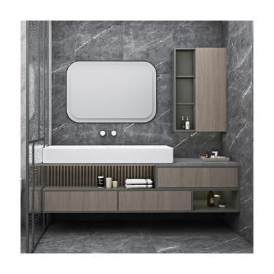 China Modern simple wall hanging solid wood bathroom cabinet bathroom cabinet free standing for sale