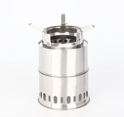 China Waterproof Portable Outdoor Wood Burning Alcohol Stainless Steel Camping Stove for sale