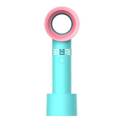 China Mini USB Rechargeable Household Handheld Leafless Air Cooler with LED Light Display Portable Cooler Fan for sale