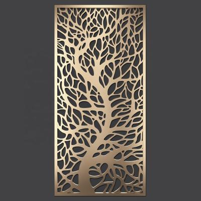 China Modern Tree Design Cambodia Decorative Aluminum Exterior Wall Panels For Building Wall Decoration for sale