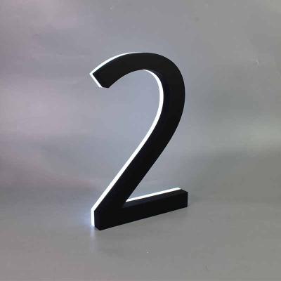 China Professional Manufacture Waterproof Color Stainless Steel Backlit Light Up Letter Led House Numbers for sale