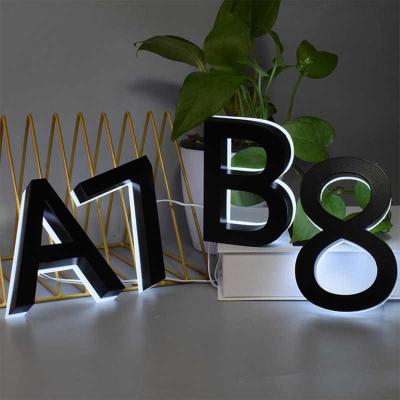 China Professional manufacture waterproof stainless steel number outside metal led backlit modern house number for sale