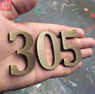 China Buildings China Manufacture Exterior Decorative Laser Cut Metal Signs 3d Door Custom Number for sale