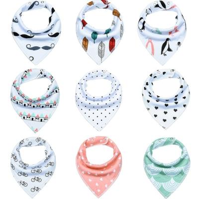 China 100% Organic Cotton Adjustable Antibacterial Teething 12 Pack Baby Bandana Drool Bib for sale