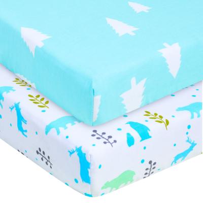 China Soft 100% Nondisposable Custom Designs Elastic Standard Fitted Sheet 100% Organic Cotton Fitted Crib Sheet for sale