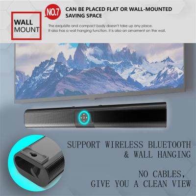 China Anti Interference Black 10M Wireless Bluetooth Soundbar With FM Radio for sale