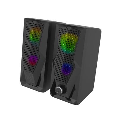 Китай Динамики ПК Heavy Bass 2.0 Plug and Play DC 5V с освещением RGB продается