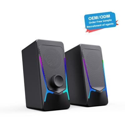 China CO707 Gaming RGB Desktop Speakers 2.0 Channel USB Powered Stereo para Desktop de Computador à venda