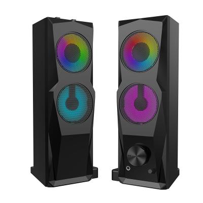 China Multimídia portátil de 2.0 canais USB PC alimentado por RGB Gaming Computer Speaker para CKD SKD à venda