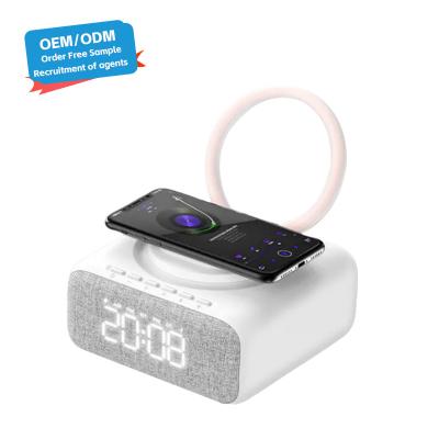 China Bluetooth Speaker Bed Lamp Therapy with Digital Alarm Clock Wireless Charger FM Radio for sale