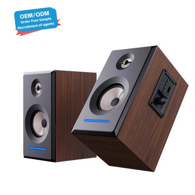 China Active Brown BT 5.0 Wireless Bookshelf Lautsprecher S-63 mit ZWEI-Wege-Audio-Crossover zu verkaufen