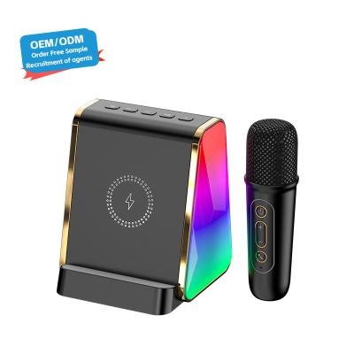 China RGB Lights Wireless Charging Bluetooth Speaker For Small Business And Office 118*77*43mm for sale