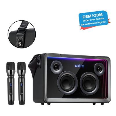 China Karaoke-spelers Boombox-luidsprekers met draadloze microfoon Home Karaoke BT-luidspreker Telefoonhouder voor thuisluidspreker Zingen Te koop