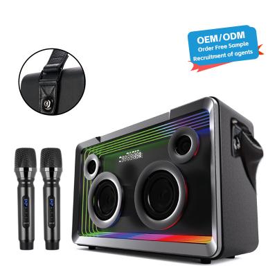 Chine Home Karaoke haut-parleur BT avec microphone sans fil et source d'alimentation en courant continu pour haut-parleurs Boobox à vendre