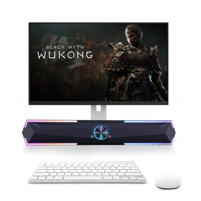 Cina Pc altoparlanti Computer sound bar con stereo Sound Flowing LED Desktop Laptop Monitor dente blu USB Input Gaming altoparlanti in vendita