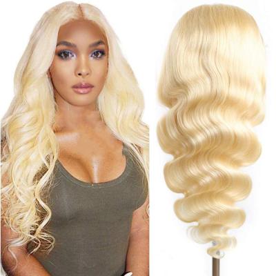 China Barely Shedding Soft Thick Straight Virgin Hair Color Wigs Seller Real Wigs Color 613 HD Blonde Lace Frontal Wig For Black Women for sale