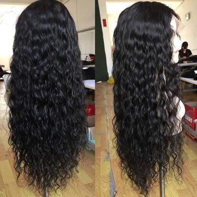 China Wholesale 100% Raw Virgin Water Wave Cuticle Aligned Wigs Transparent Lace Natural Hairline Pre Plucked Grade 10a Hair Glueless Wig for sale