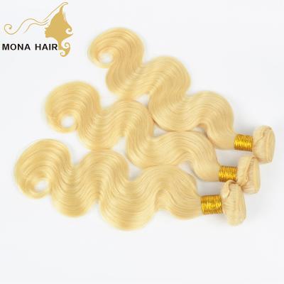 China Straight #613 Brazilian Hair Natural Weave Bundles Double Wefts Can Be Permed Thick Full Cuticle Aligned Blonde Weave for sale