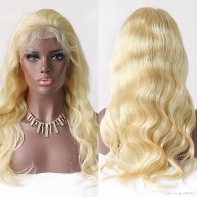 China #613 18inch body wave at 30inch blonde transparent lace wig wholesale price for sale