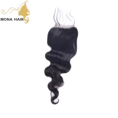 China Top Quality 100% Raw Unprocessed Virgin Bodywave Lace Bundles Alibaba Hair Bundles Body Wave Closure With Baby Hair for sale