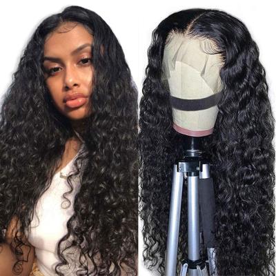 China Deep Wave Deep Wave Lace Front Human Hair Wig 100% Virgin Lace Front Wig 13x4 HD Lace Up Brazilian Hair Wig for sale