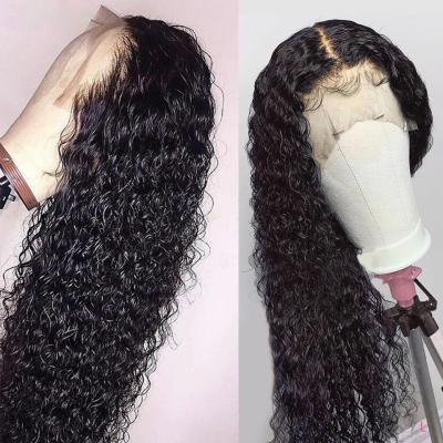 China Luxury Deep Wave Deep Wave 26 Inches 150% Density Brazilian Lace Front Wig Virgin Human Hair Wig Unprocessed for sale