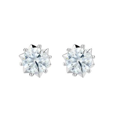 China FASHIONABLE Snowflake Stud Earring 925 Sterling Silver Jewelry Diamond Moissanite Earrings For Women for sale