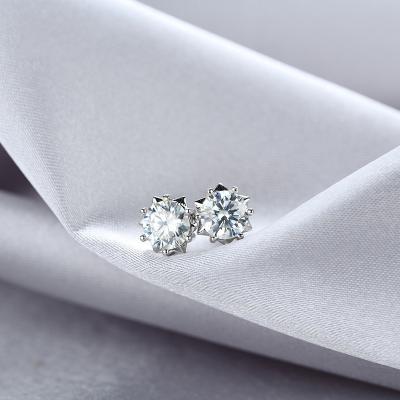 China TRENDY Silver Snowflake Shaped S925 Gemstone Moissanite Stud Earrings for sale