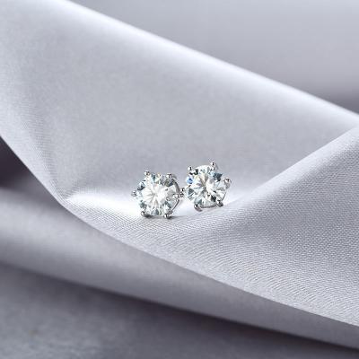 China 2021 Classic Ladies Jewelry Round Wedding Bridal FASHIONABLE Moissanite Diamond Stud Ear Rings Earrings for sale