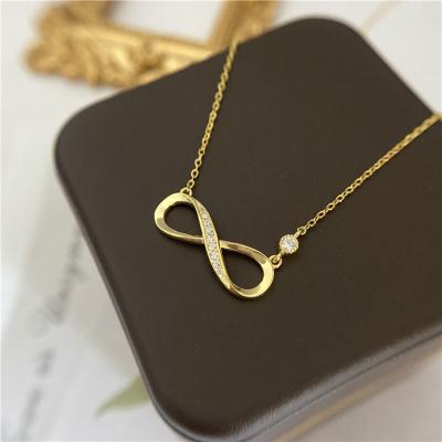 China 2021 Hot Sale Valentine's Day Gift S925 Sterling Silver Lucky Numbers 8 Word Necklace for sale