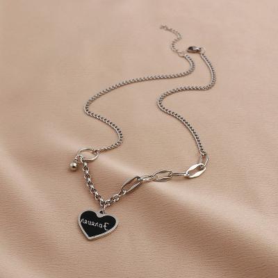 China Nickel Free Lead Free Girls Charm Choker Women Stretching Jewelry Stainless Steel Heart Necklace for sale