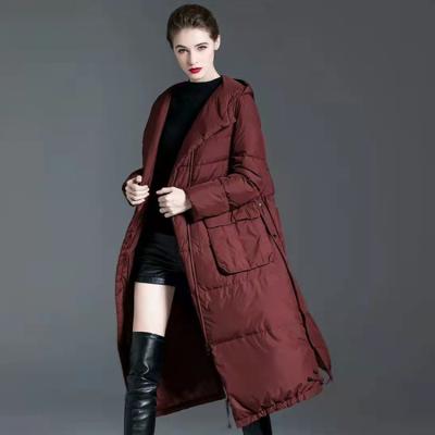 China Breathable New Thicken White Long Duck Down Coat Women's Long Jacket for sale