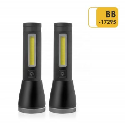 China Outdoor Emergency Camping Cob Led Flashlights Rechargeable Led Flashlights Loud Emergency Zoom Telescopic Torches For Fishing Hunting for sale