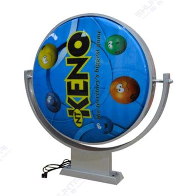 China Decoration Outdoor Double Sided Poster Acrylic Circular Sheet Silk Screen 360 Degree Rotary Light Box Advertising Signboard Customization for sale