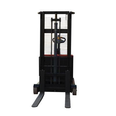 China New Hotels Standing Driving Fully Powered Counterweight Pallet Jack Tread Electric Stacker for sale