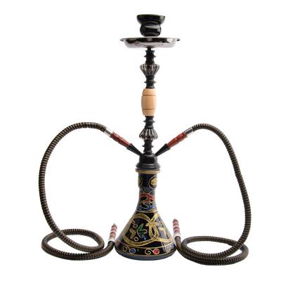 China Foreign trade hookah double pipe hookah accessories full set glass shisha best-selling border hookah for sale